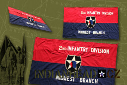 INDIANHEAD.CZ IM50001 US 2ID INTER-WAR BIG COTTON FLAG OF 2ND INFANTRY DIVISION ASSOCIATION MIDWEST BRANCH FELT INDIAN HEAD PATCH
